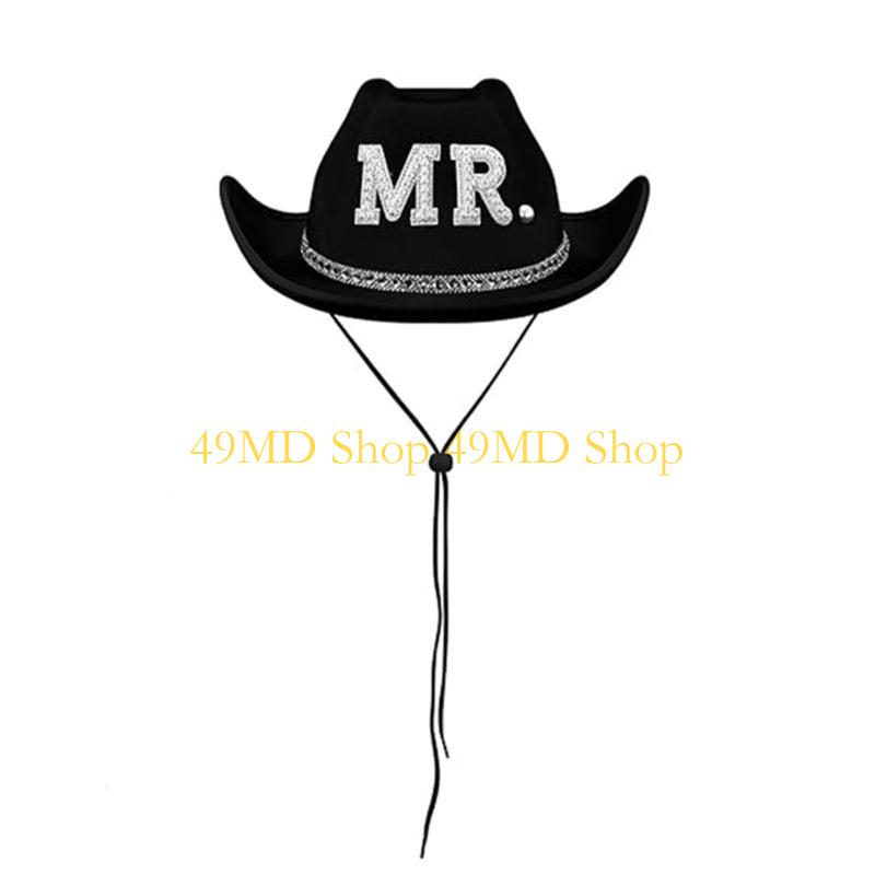49MD Jeweled Hat Heavy Crystal Cowboy Hats for Women Dancer Comedian Photo Props