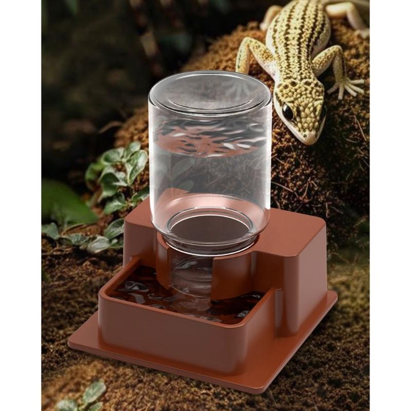 Multifunctional Transparent Reptiles Water Bowl Automatic Refill Function Reptiles Multi Level Design