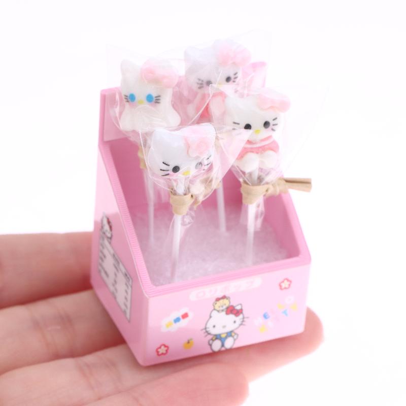 1/12 Dollhouse Simulation Mini Kt Cat Lollipop Set Model Dollhouse Micro Supermarket Scene Decoration Kid Pretend Play Toys