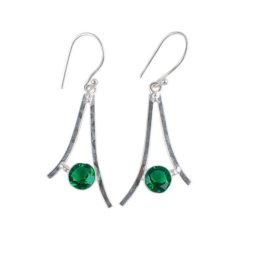 Chrome Diopside Gemstone 925 Sterling Silver Jewelry Handmade Hook Earrings1.45" EE-66-6