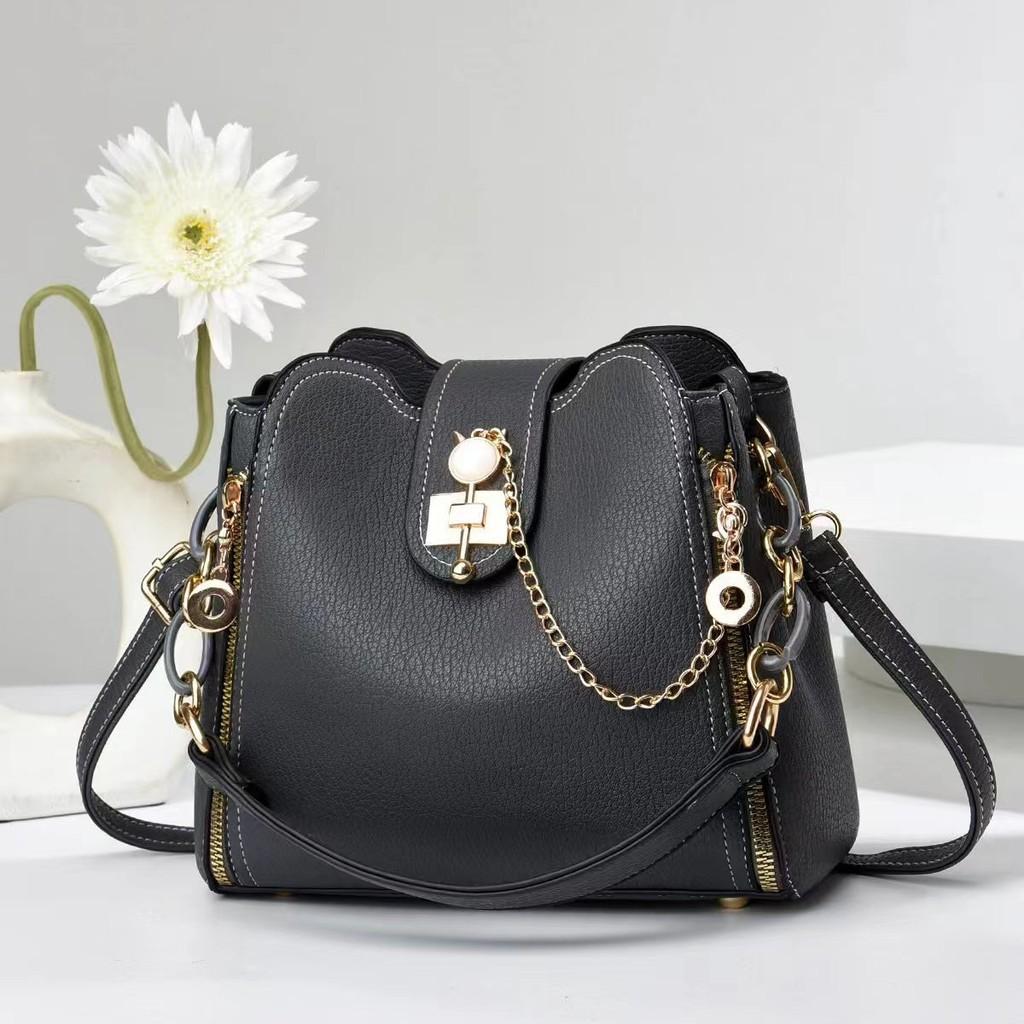 Elegant High-end Women's Pu Leather Bucket Bag Stylish Shoulder Crossbody Handbag In Versatile Colors For Daily Use