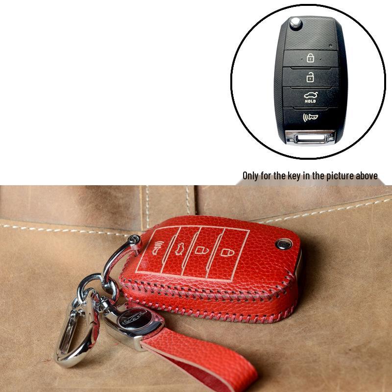 Real Leather Case for Modified Folding Keys: Compatible with Xiongbing Kia, Honda, Toyota, Iron General Remotes