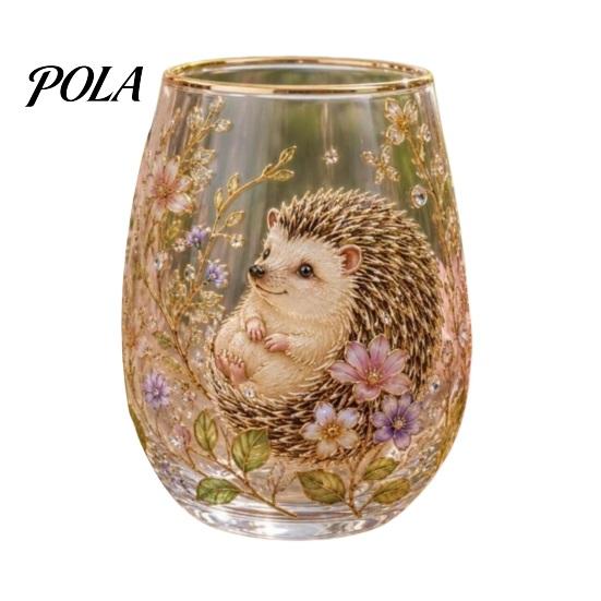 Non-slip Curved Glass Cup, Egg Shape Clear Lead-Free Crystal Enamel Painted Golden Rim Elegant Gilded Vintage Drinking Tumbler, Large Capacity