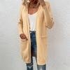 Vintage Solid Color Loose Knitwear V-Neck Long Sleeve Cardigan Sweater Top for Autumn Winter