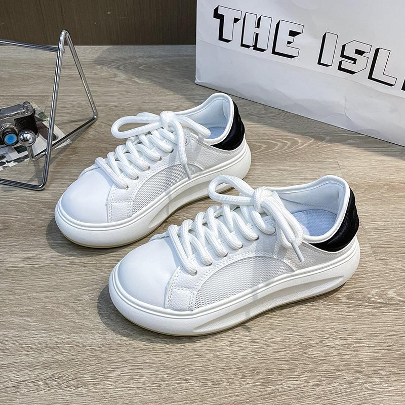 

Platform white shoes women s 2025 spring and summer new women s shoes versatile height-increasing muffin thin breathable casual board shoes 37