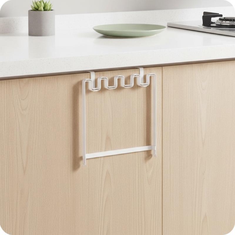 Foldable Garbage Bag Hanging Rack Kitchen Rubbish Holder Over Cupboard Door Trash Holder Kitchen Accessories
