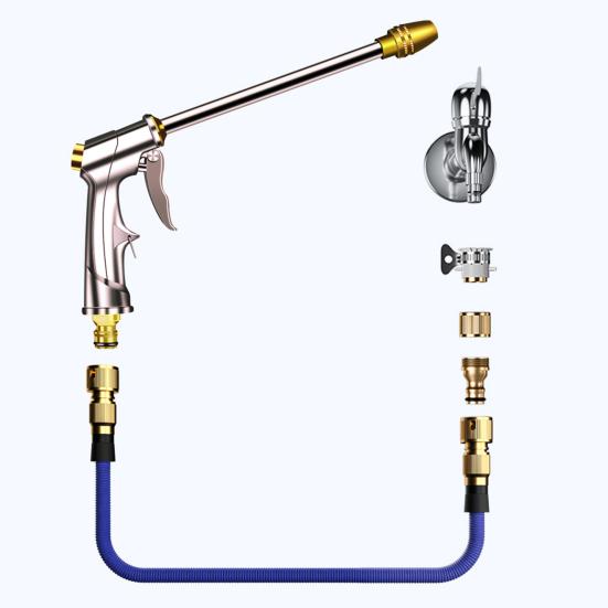 High Pressure Hose Nozzle Heavy Duty Metal Garden Hose Nozzle Multi Spray Modes Jet Mist Spray Nozzle for Garden Cleaning Car Patio Yard Pets