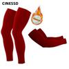 2024 CINESSD Black Winter Outdoor Cycling Arm Warmer MTB Bicycle Running Racing MTB Bike Leg Sleeve Fleece Leg Protection Cover