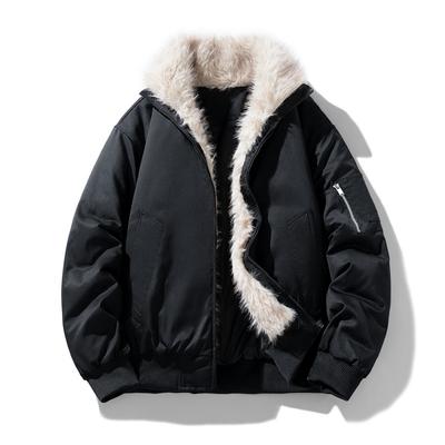 Fur and Fur One-piece Short, Thick and Warm, Cotton Collar Jacket