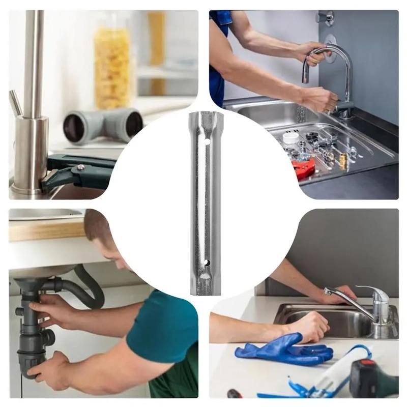 23-27mm 34-40mm Pipe Spanner Socket Wrench Double Ended Sink Faucet Drain Wrenches Spark-Plug Plumbing Car Repair Hand Tools