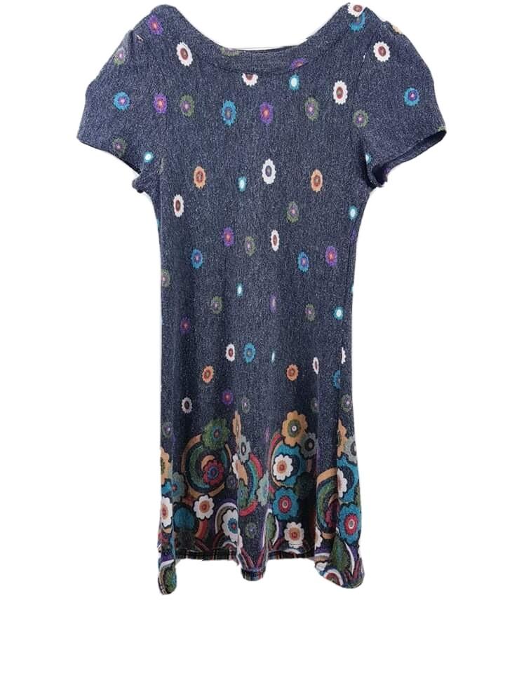 

SODAMIX floral woman Multicolored winter wool dress Top UK 12 Unisex T-Shirt XXXXL