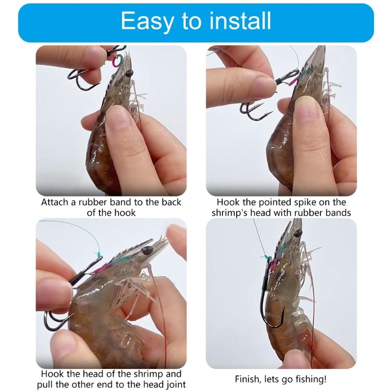 10pcs Professional Fishing Hook High Strengths Fishing Hook Beginner Fishing Gear for Live Shrimp Fishing