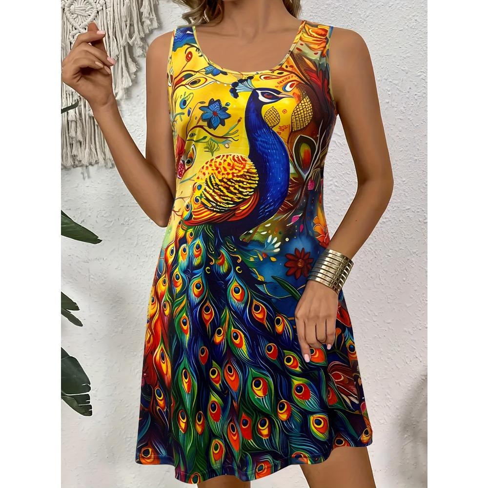 Women'S Gothic Punk Casual Dress Round Neck Sleeveless A-Line Midi Dress with 3D Skull Mushroom Print Woman Clothing Y2k Clothes