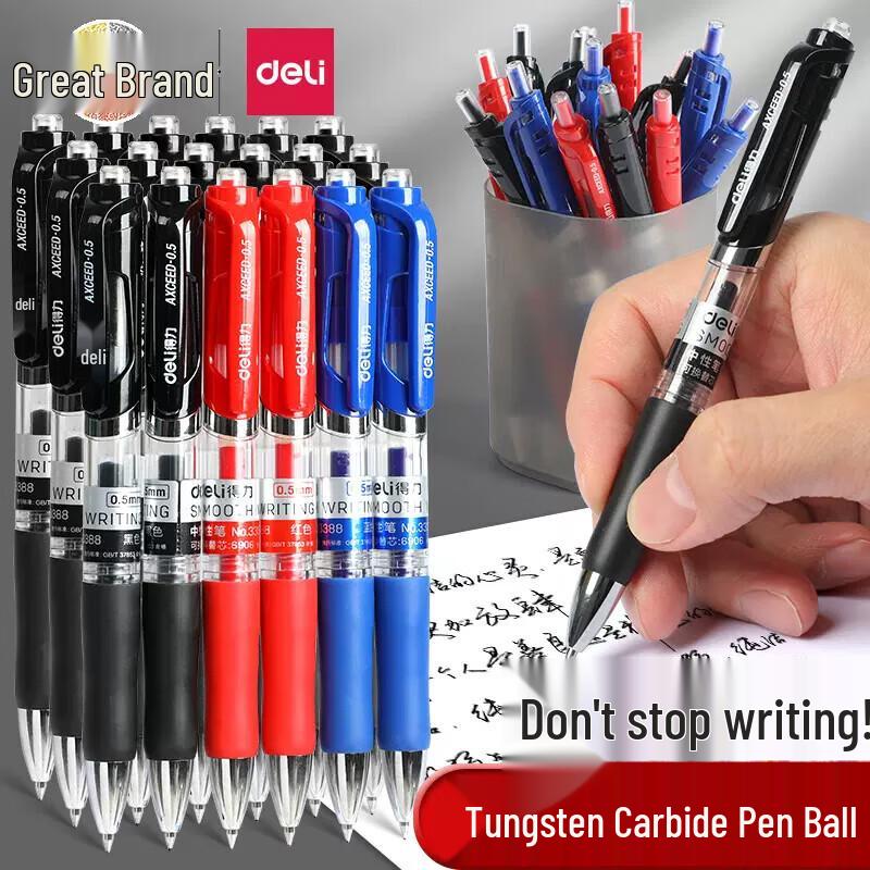 Deli Retractable Gel Pen 0.5mm Bullet Tip
