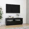 Vidaxl Szafka Pod Tv Z Oświetleniem Led, Czarna, 100X35X40 Cm