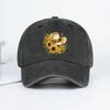 Sunflower Straw Hat Print Baseball Cap Men Women Vintage Washed Cotton Adjustable Dad Hat Summer Floral Sun Hat