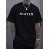 Men's Fashion Creative Design Paradise Print Casual Versatile Summer Short-Sleeve T-Shirt