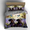 Dogs Butterflies Flowers Bedding Duvet Cover Sets Duvet Covers Pillowcases Gifts (1 * Duvet Cover 2 * Pillowcases, Without Duvet Insert)