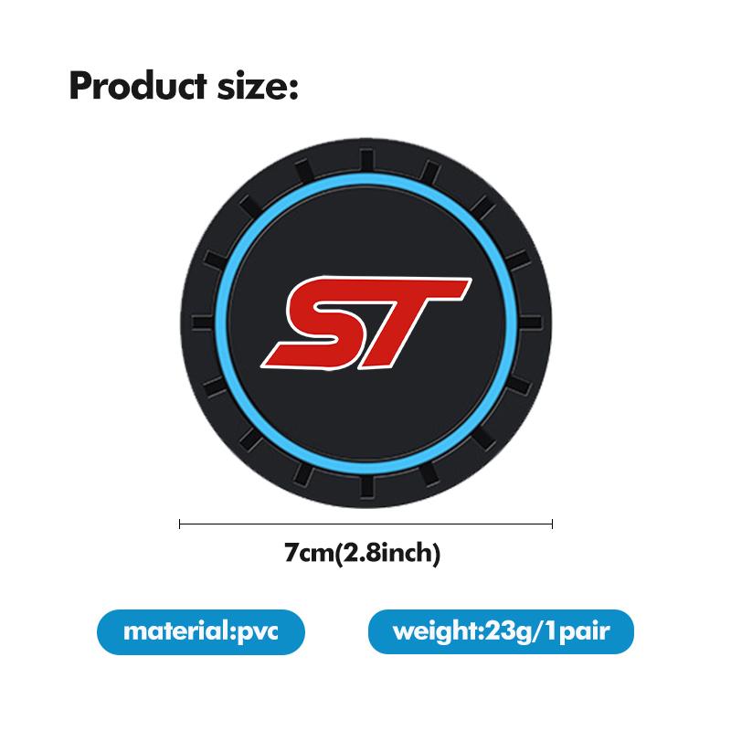 2 Adet Silikon Araç Su Bardağı Tutucu Bardak Altlığı Kaymaz Ped Mat Ford ST Yarış Performansı Focus Mk2 Mk3 MK4 Fiesta Ranger İçin
