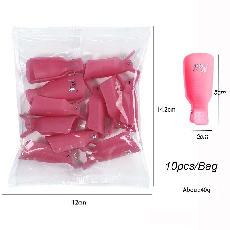 10 Stück/Beutel Nagel Acryl Entferner Clip zum Entfernen von UV LED Gel Lack Lila Rosa Maniküre Werkzeuge Nagelzubehör für Profis