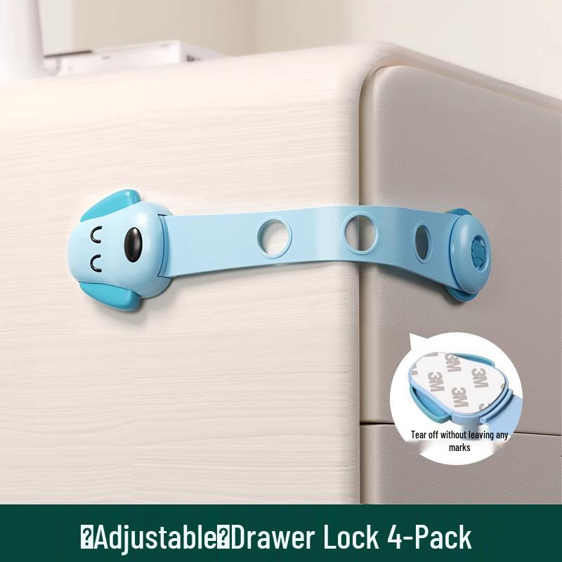 Children's Adjustable Safety Lock for Drawers, Cabinets, and Refrigerators - Anti-Pinch, Transparent, Baby-Proof Latch.