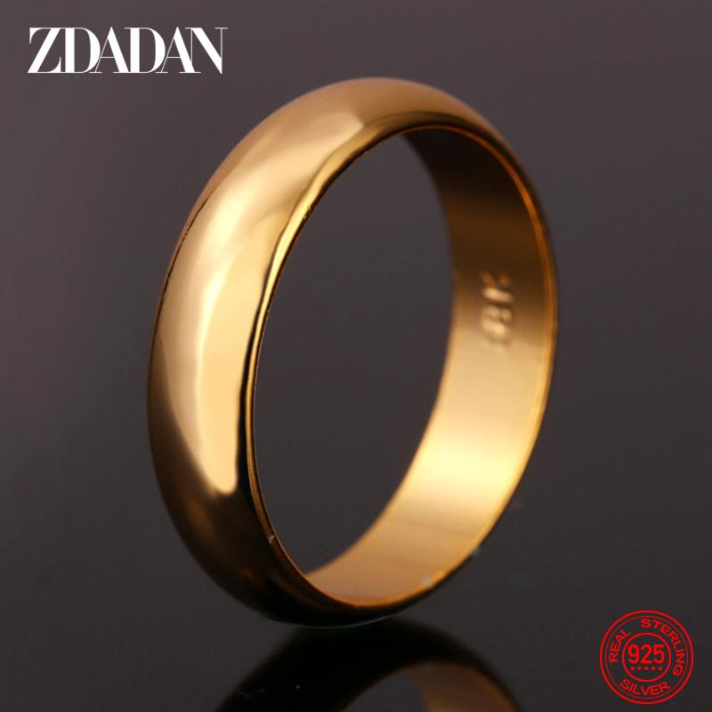 

925 Silver 18K Gold Ring for Women Fashion Jewelry Party 10 золотий