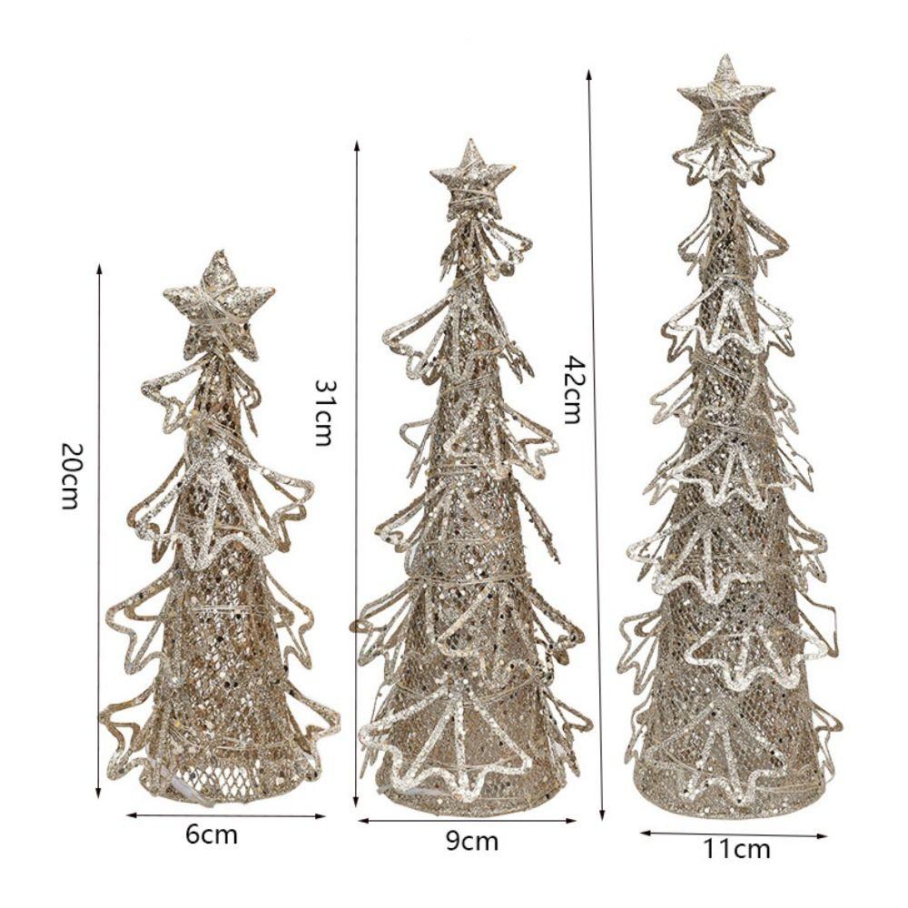 Glitter Christmas Tree LED Light Champagne Christmas Tree Desktop  Gift