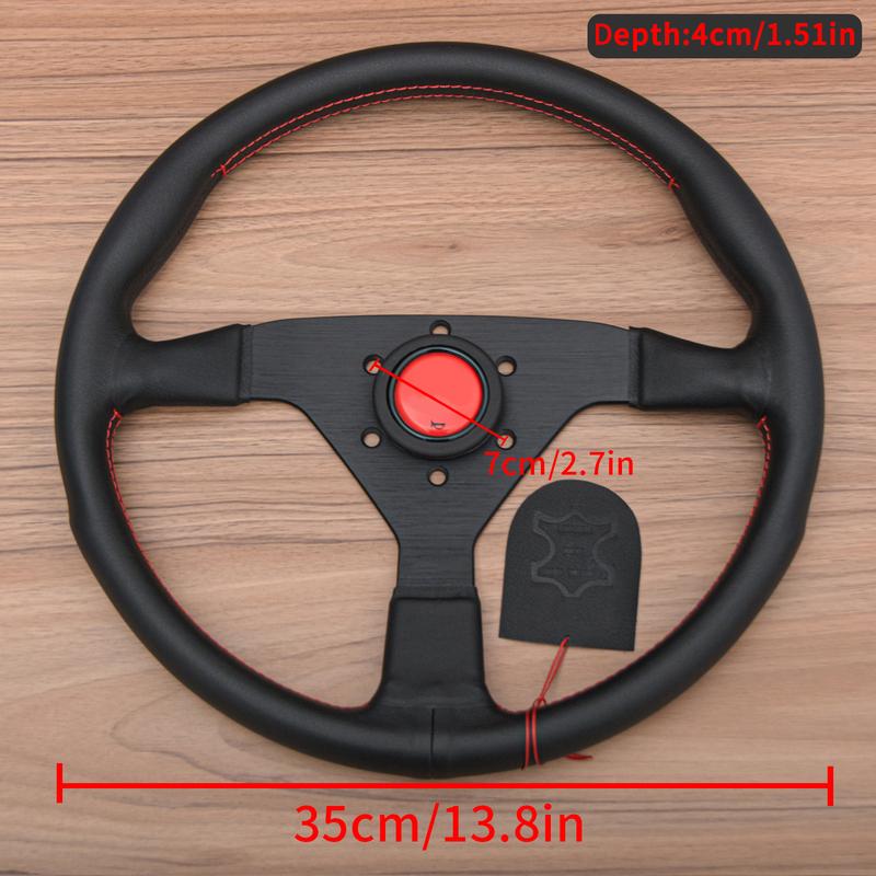 Universal Microfiber Leather Steering Wheel JDM Racing Sports Gaming Steering Wheel 14inch