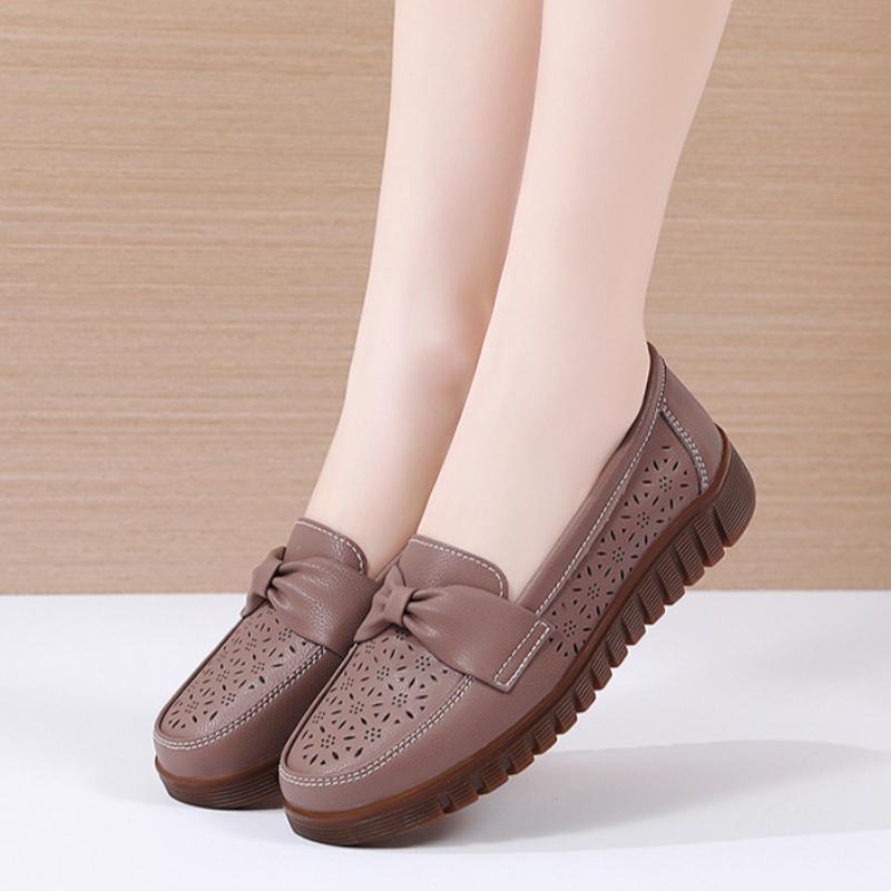 Summer Middle-aged and Elderly Women's Shoes Non-slip Bottom Hollow Breathable Comfortable Casual Shoes