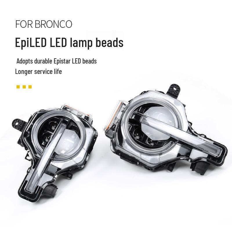 Ford Bronco LED Headlight Assembly: High-End Four-Lens High-Low Beam with Integrated Daytime Running Light.