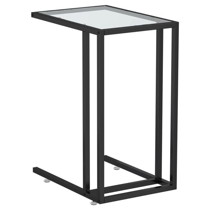 VidaXL Table d'appoint ordinateur Transparent 50x35x65 cm Verre trempé 331649