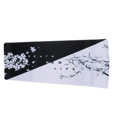 Gaming Office Cherry Blossom Death and Life Non-Slip Black White Mice Mat Desk Pad Mouse Pad