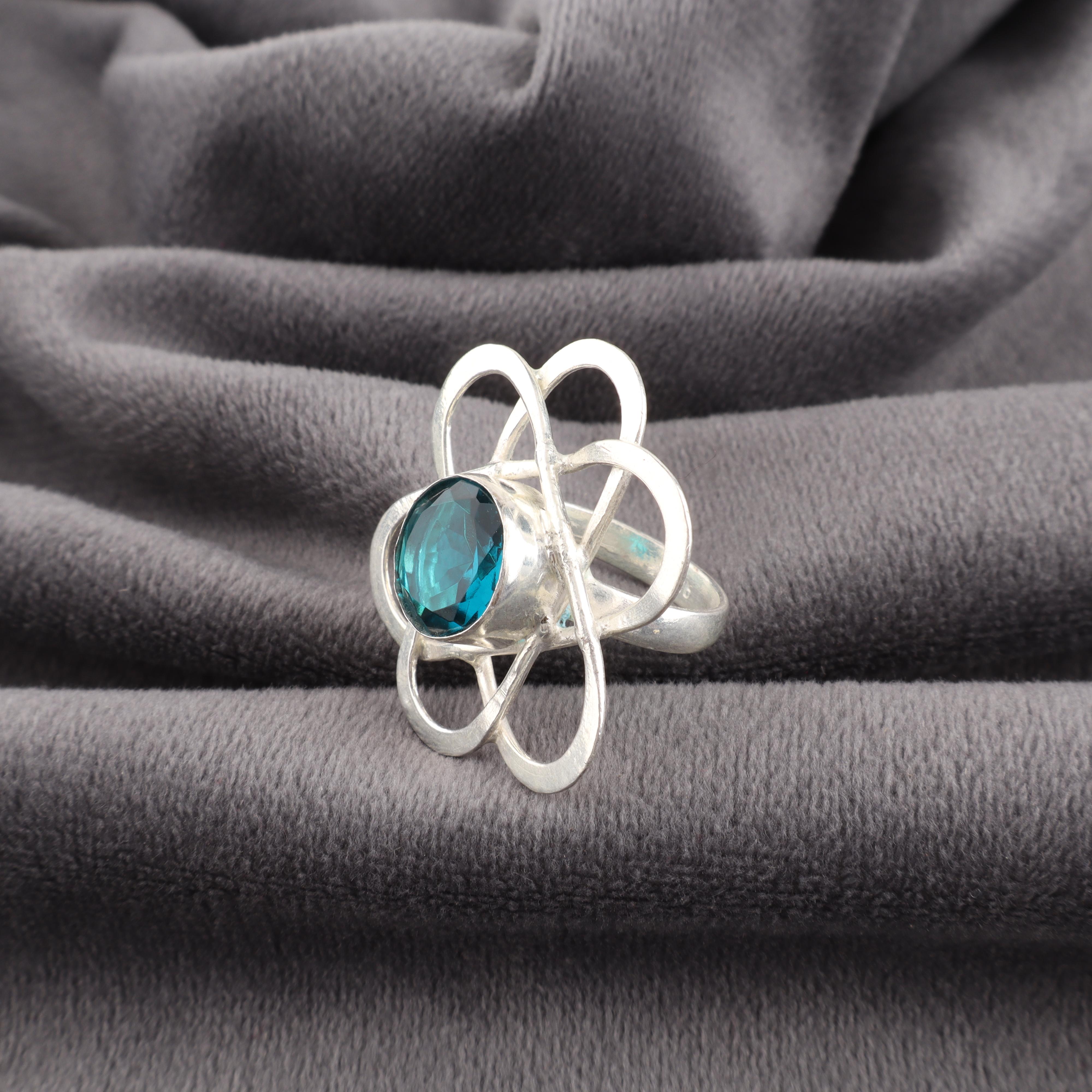 

Апатит Ювелирные изделия из серебра ручной работы, Кольцо из стерлингового серебра 925 пробы, Красивые ювелирные изделия с драгоценными камнями ручной работы, Кольцо с апатитом для нее 12 синий