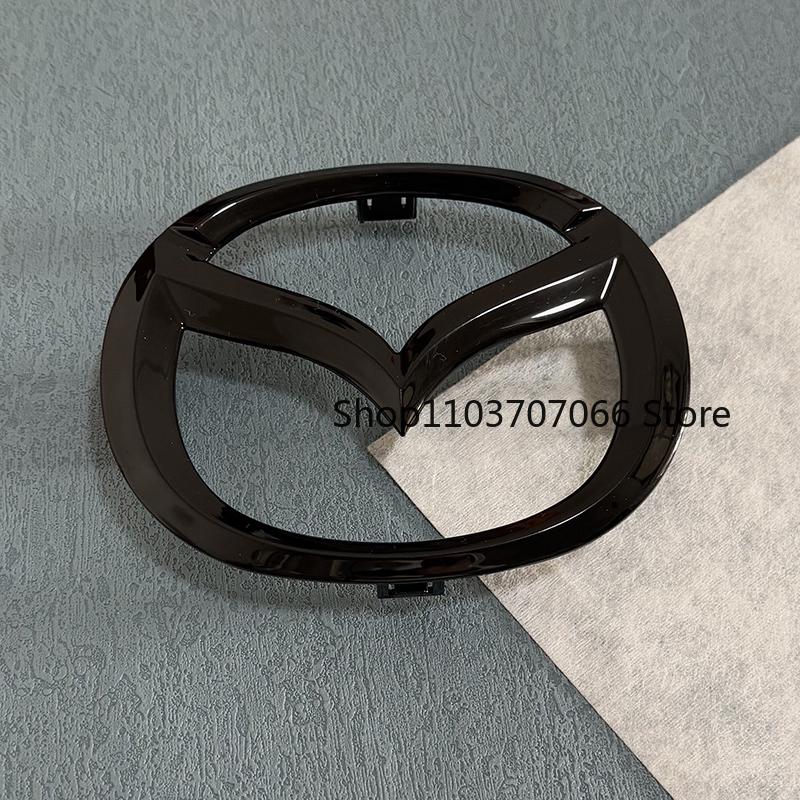 3D ABS Car Front Grille Emblem Tailgate Badge For MAZDA 6 2020 2021 2022 Auto Grille Rear Trunk Black Logo Sticker Accessories