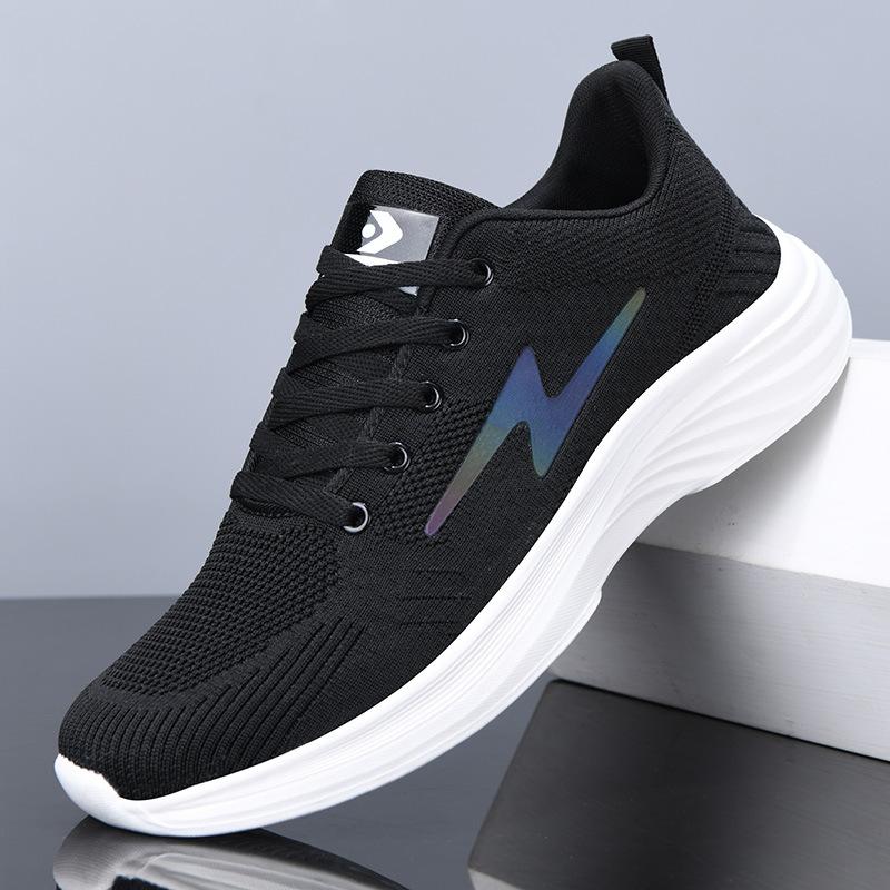 

Мужская обувь, осенние новинки, универсальные летающие тканые дышащие кроссовки для бега из ЭВА, удобная мягкая подошва, легкая мужская повседневная обувь 40 чёрный