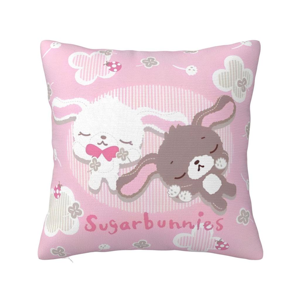 Cute Sugarbunnies Square Pillow Cases Sugar Rabbit Cushion Covers Awesome Decor Pillowcover for Car 45*45cm