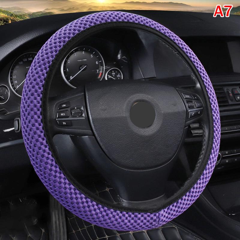 Universal Car Steering Wheel Protective Cover Breathable Elastic Band Anti Slip Flax Suitable 38Cm Four Seasons