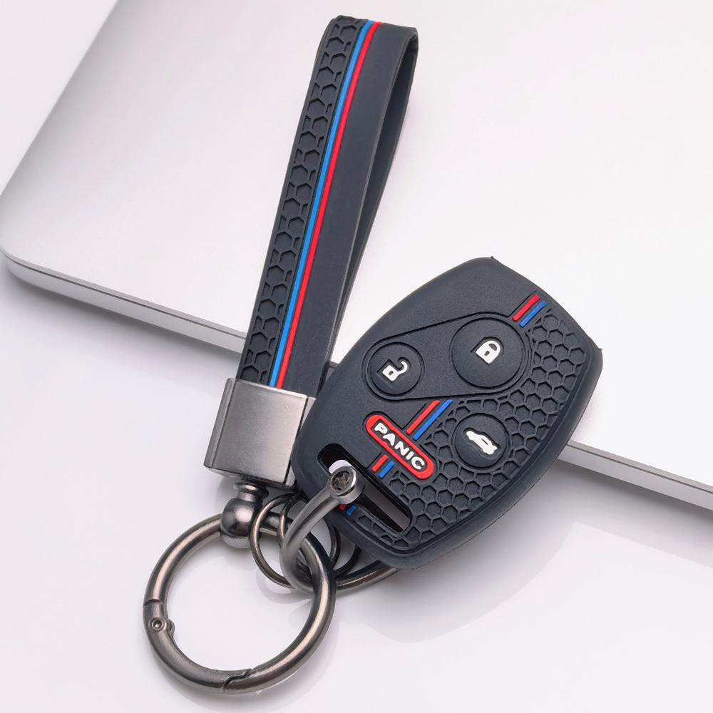 Key Fob Cover for Honda Accord Civic CR V CR Z with Keychain Anti-Scratch Surface Shockproof Structure Soft Grip Texture Easy Install