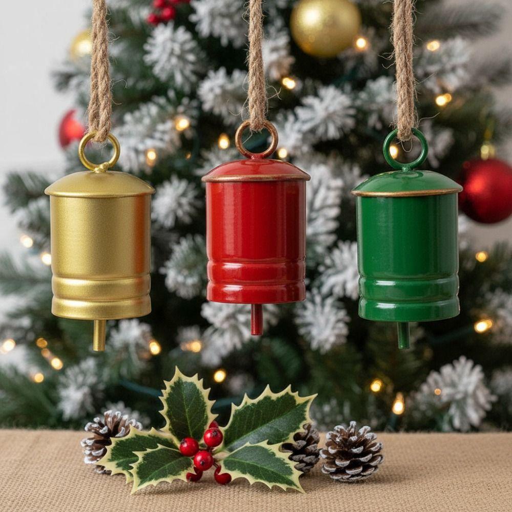 Exquisite Christmas Bell Pendant Creative Metal Hanging Bells Christams Cow Bells Home Door Decor