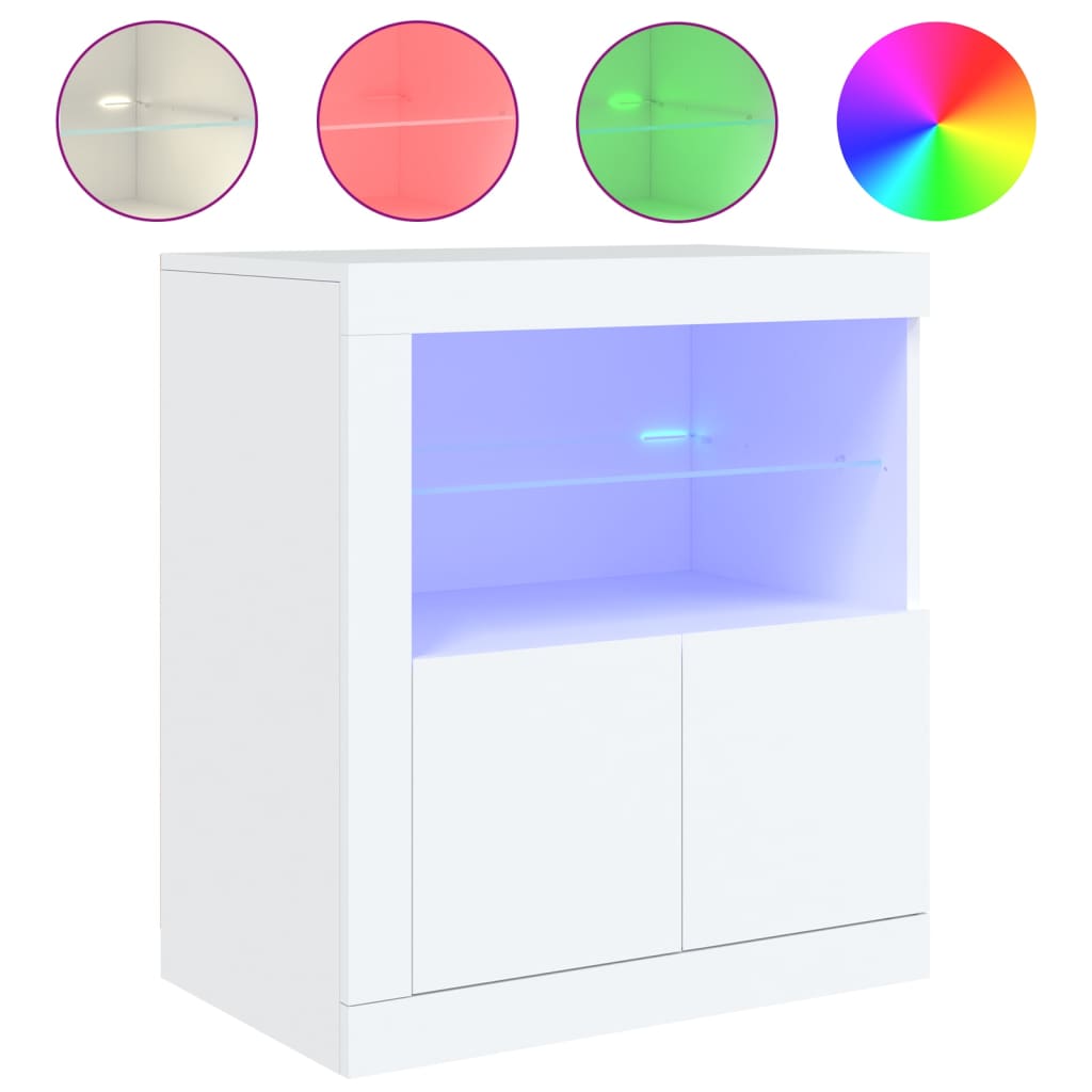 Vidaxl Szafka Z Oświetleniem Led, Biała, 60,5X37X67 Cm