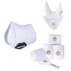Six-Piece Equestrian Set: Ear Covers, Saddle Pads, Leg Wraps, Halters, Lead Ropes, and Matching Tack