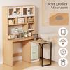 Computer Desk, Shelf Desk, Cabinet Desk Work Table, Cabinet Desk, White Natural 180cm