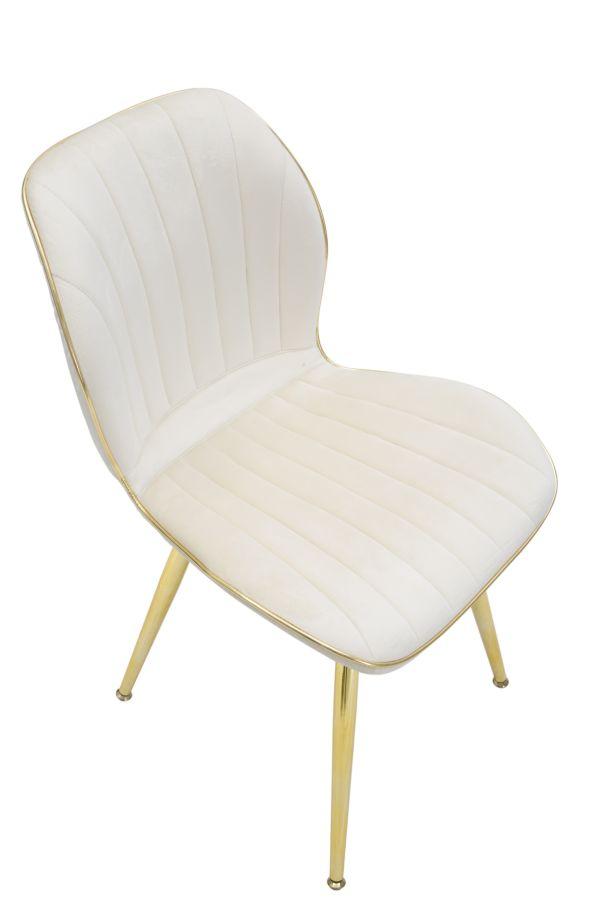 Paris Chair Space Beige Gold Set 2 Pz Cm 46X58X77