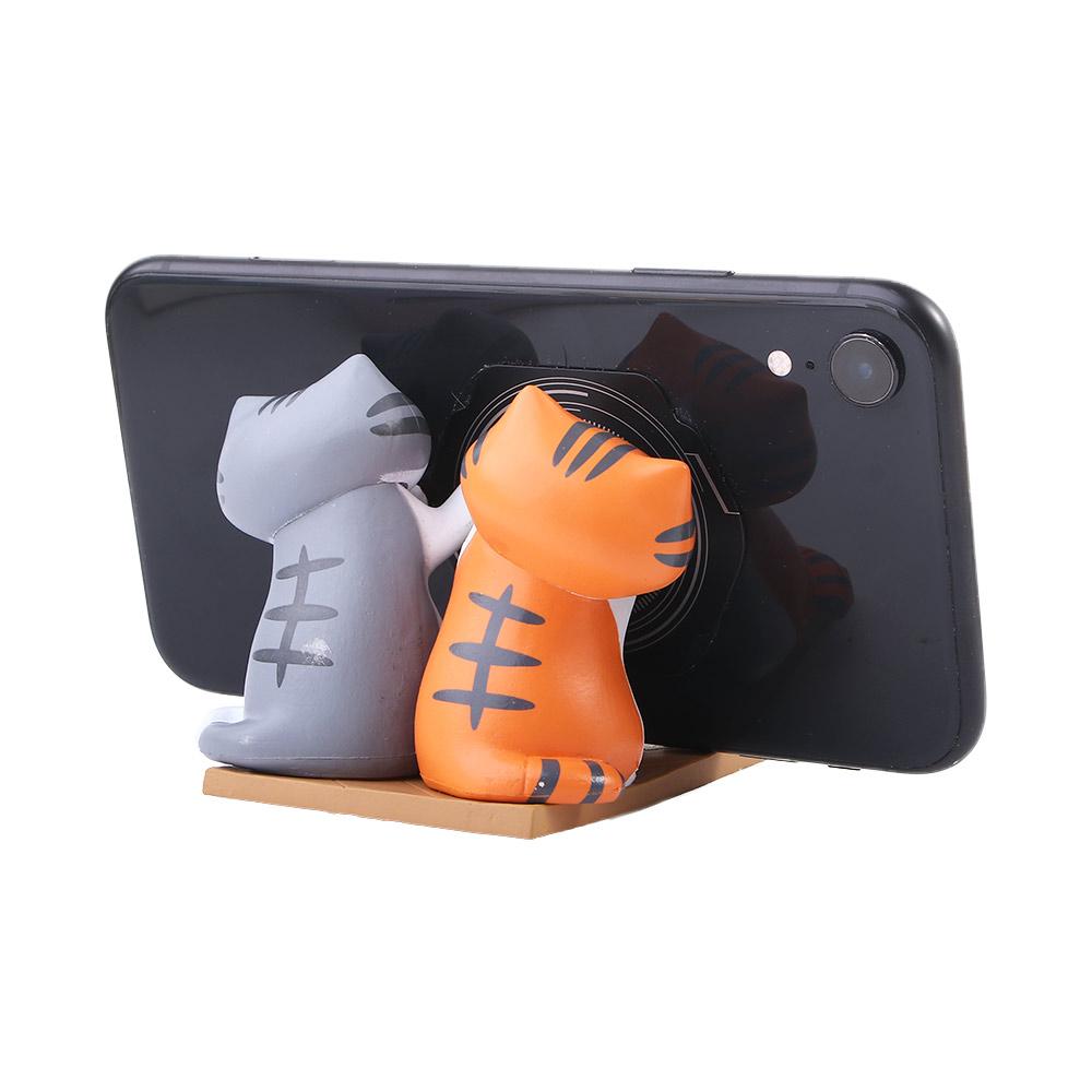 Cute Cat Figurine Model Toy Figures Lazy Holder Action Figures Cat Desk Holder Phone Holder