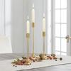 Vintage Brass Gold Candlestick Holder Set of 3 | Tall Elegant Taper Candle Stands, Decorative