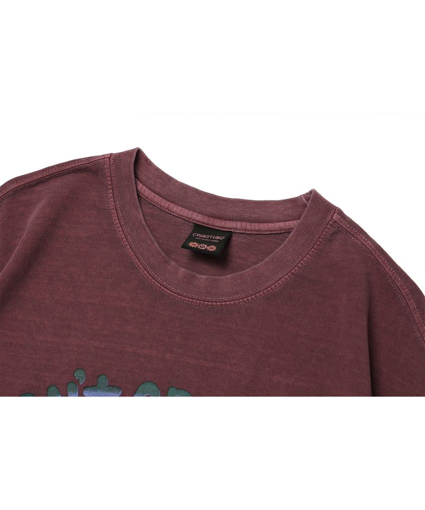 CPGN STUDIO Don'T Cry Teddy Pigment Short Sleeve T-Shirt Dusty Pink