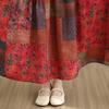 DIMANAF New 2026 Women Plus Size Spring Summer Casual Long Dress Print Red Cotton Loose Oversize Maxi Beach Sundress