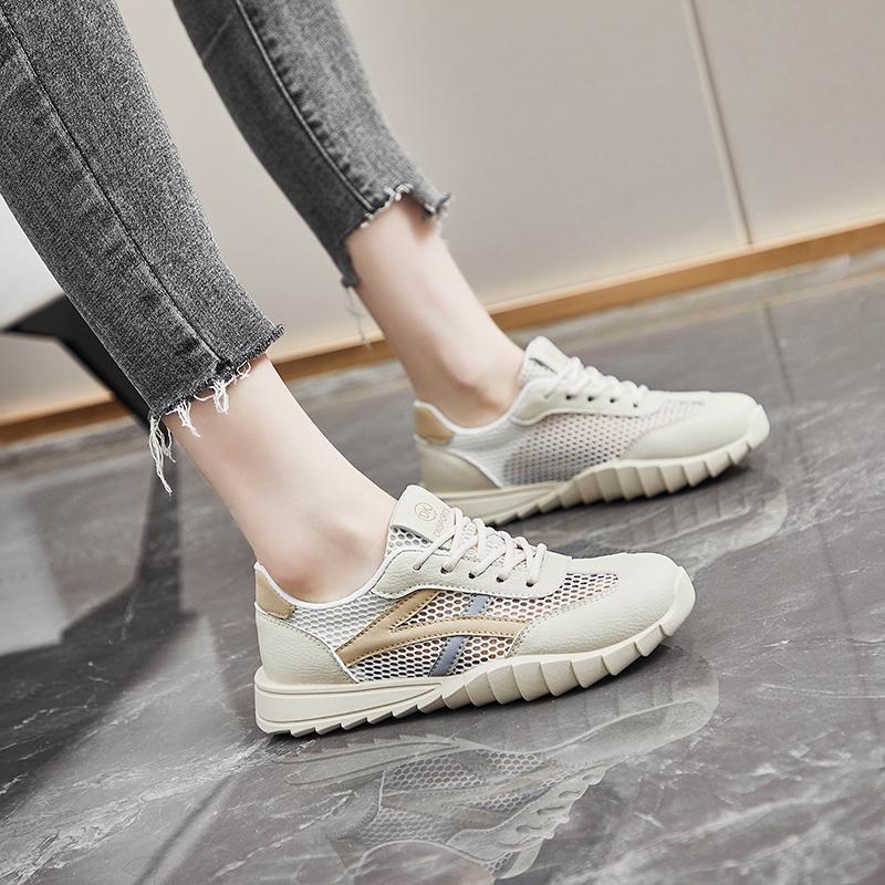 

Новая Мода Весна/Осень Дышащая Сетка Женская Обувь Мягкие Мокасины На Шнуровке Кроссовки Уличная Повседневная Обувь 35