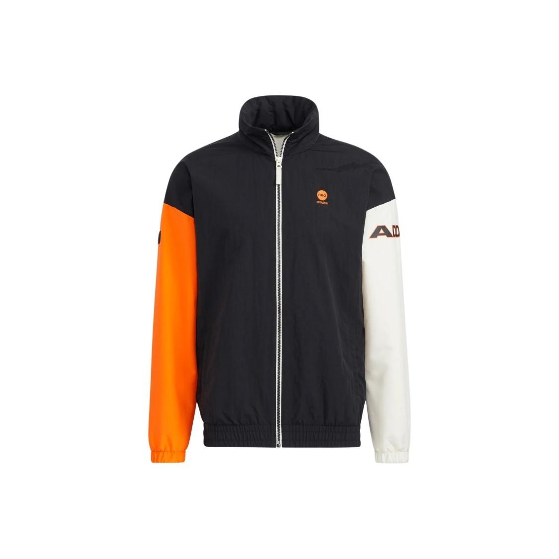 adidas Colorblock Sports Hooded Windbreaker Retro Jacket for Men, Black L