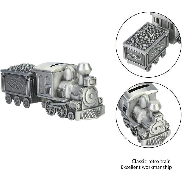 Money Saving Box Saving Bank 18.5x9x5.5cm Money Saving Bank Alloy Retro Train Model Saving Box Saving Train Saving Money Box for Table Decoration